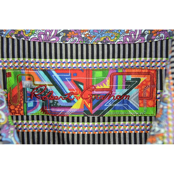 Robert Graham Shirt Men's XL Long Sleeve Classic Fit Casual Striped - Picture 6 of 12